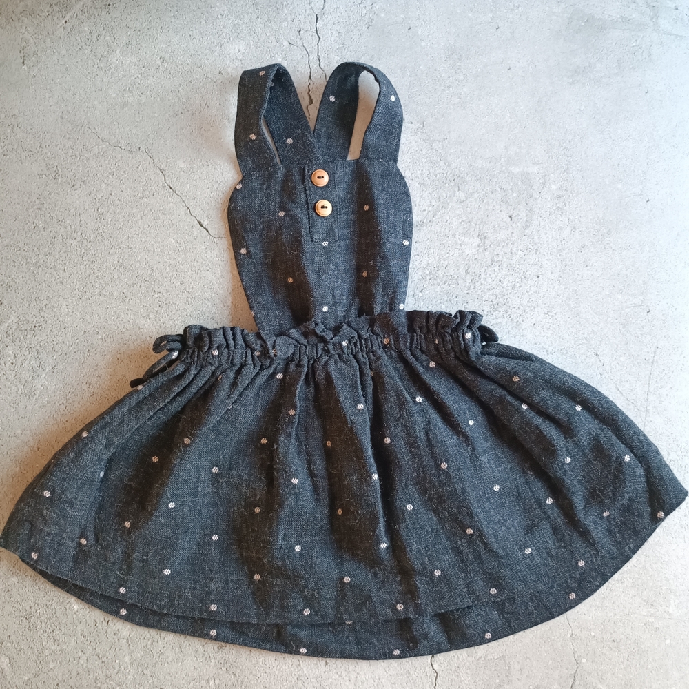 Zara Kids Casual Dress - Dark Gray with White Dots